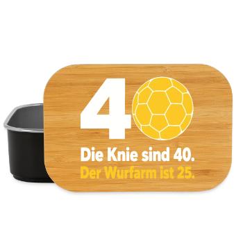 40. Geburtstag Handball – Wurfarm ist erst 25 - Lunch Box - Schwarz - Vorne