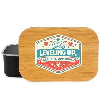 Level Up – Real Life Optional - Lunch Box - black - Front