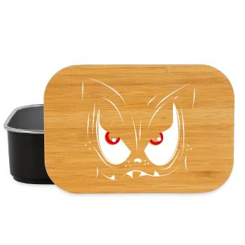 süßes Monster Gesicht mit roten Pupillen - Lunch Box - Schwarz - Vorne