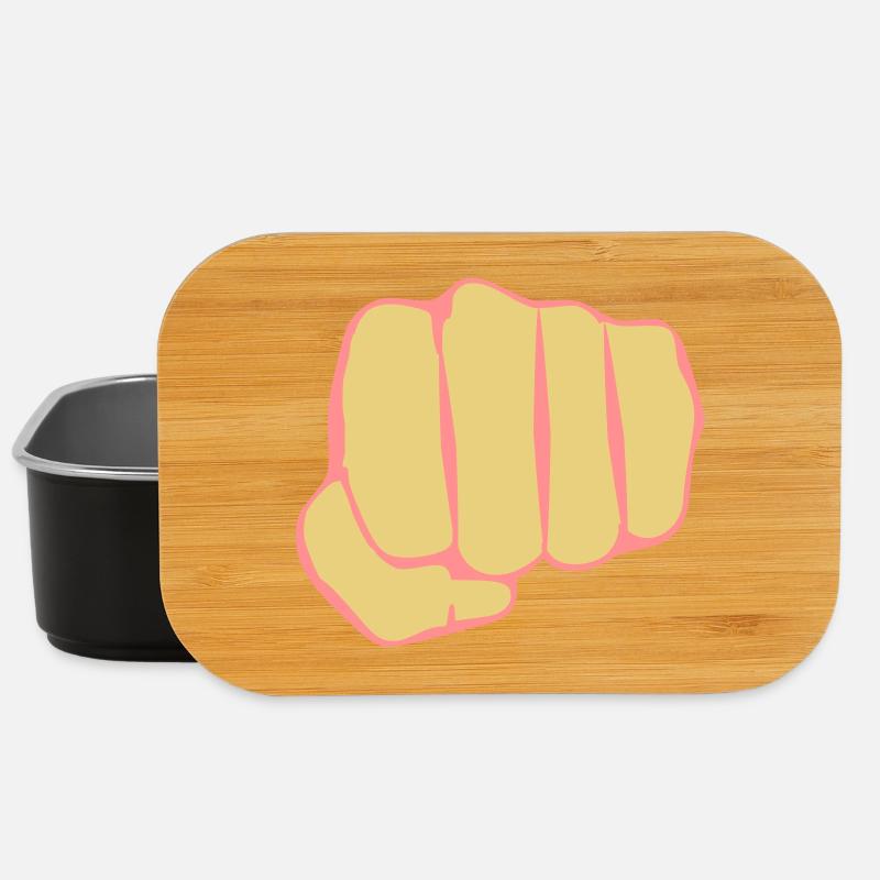 Clenched Fist Illustration Punch # - Lunch Box - black