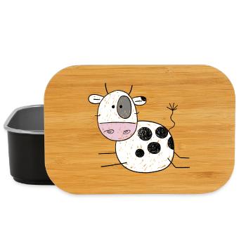 Funny Cow Comic I Kids Gift I Calves - Lunch Box - black - Front