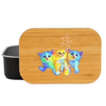 Bunte Baby Katzen - Lunch Box - Schwarz - Vorne