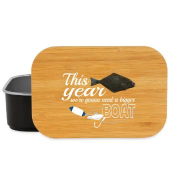 Heilbutt Angler in Norwegen / Island bigger boat - Lunch Box - Schwarz - Vorne