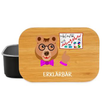 Explainer bear, teacher funny bear intelligent, smart - Lunch Box - black - Front