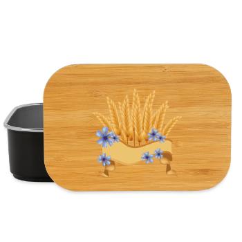 Weizenähren und Kornblumen Blüten mit Banner - Lunch Box - Schwarz - Vorne