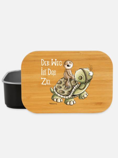 Der Weg ist das Ziel Faultier Mit Schildkröte - Lunch Box - Schwarz