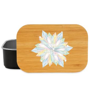 iridescent crystals star - Lunch Box - black - Front