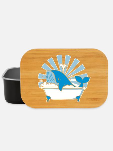 Wal in der Badewanne â Lustiges Ozean Design - Lunch Box - Schwarz