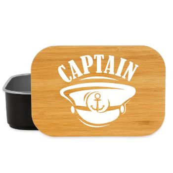kapitän captain yacht schiff symbol anker Logo - Lunch Box - Schwarz - Vorne