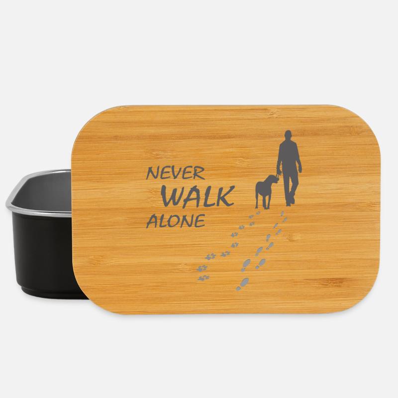 Hund - NEVER WALK ALONE Gassi - Lunch Box - Schwarz