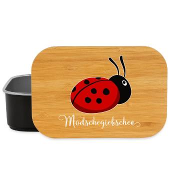 Modschegiebchen Ladybug Saxon Gift Idea - Lunch Box - black - Front