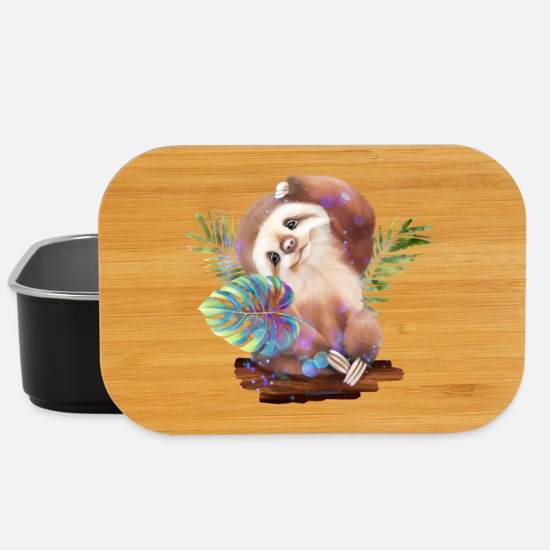 Faultier - Lunch Box - Schwarz