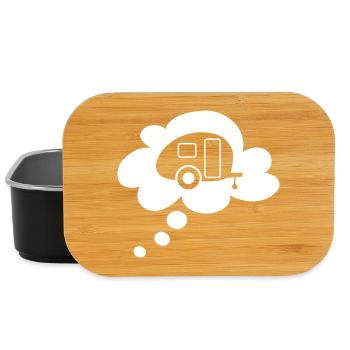Caravan Wolke Sprechblase Camping Wohnwagen Fan - Lunch Box - Schwarz - Vorne