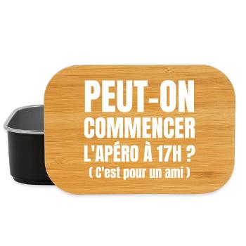 apéritif, apéritif humour, apéro - Boîte à goûter - noir - Devant