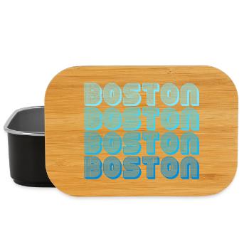 Boston Repeat Pattern Blue Gradient - Lunch Box - black - Front