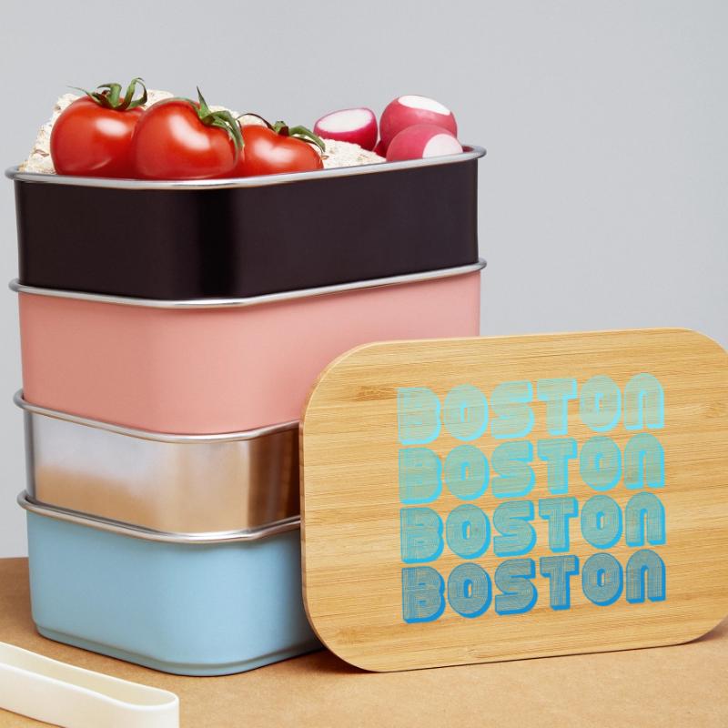 Boston Repeat Pattern Blue Gradient Lunch Box