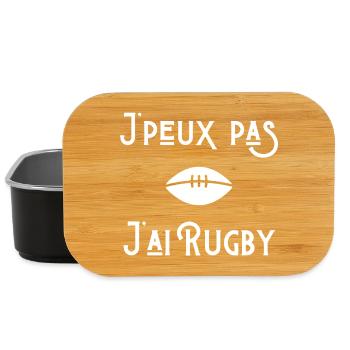 rugby sport, rugby humour, fan de rugby - Boîte à goûter - noir - Devant