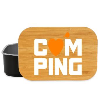 Camping Spatz Herz Camper coole Quotes Fan Urlaub - Lunch Box - Schwarz - Vorne