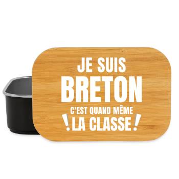 Bretagne, je suis Breton, Bretagne humour - Boîte à goûter - noir - Devant
