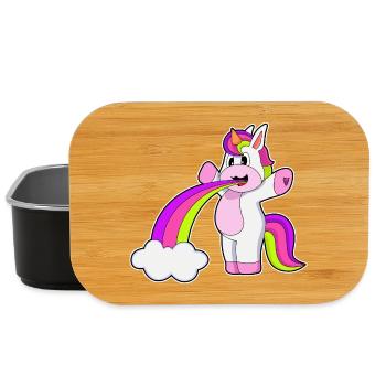 Einhorn Wolken Regenbogen - Lunch Box - Schwarz - Vorne