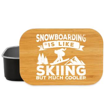 Snowboarding is cooler than skiing - Lunch Box - black - Front