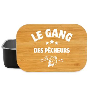 pêcheur, fan de pêche, canne à pêche - Boîte à goûter - noir - Devant