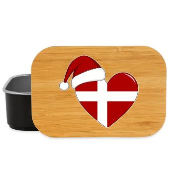 Denmark flag Christmas heart - Lunch Box - black - Front