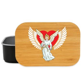 Herzlich Engel Herz Flügel Himmel Reinkarnation - Lunch Box - Schwarz - Vorne