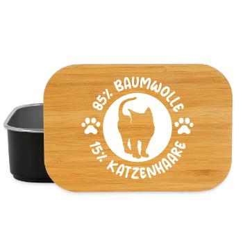 Katze Baumwolle Katzenhaare lustige Sprüche icon - Lunch Box - Schwarz - Vorne