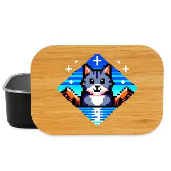 Pixel Cat - Lunch Box - black - Front