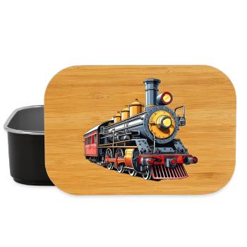 Steam Train Cartoon Nostalgia - Lunch Box - black - Front