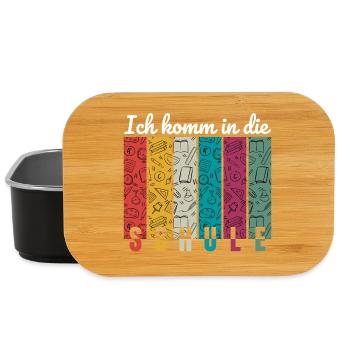 Fröhliches Einschulungs-Design für Kinder - Lunch Box - Schwarz - Vorne