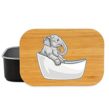 Elephant Bathing Bathtub - Lunch Box - black - Front
