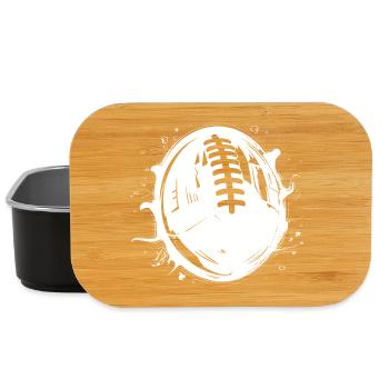 American Football Ball Drawing - Lunch Box - black - Front