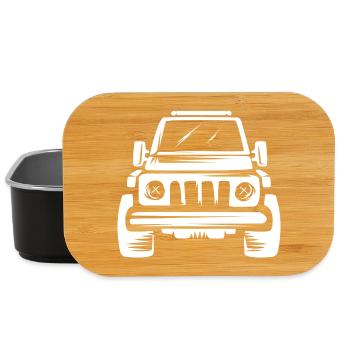 4x4 Offroad Auto - Gelände und Dirt Symbol - Lunch Box - Schwarz - Vorne