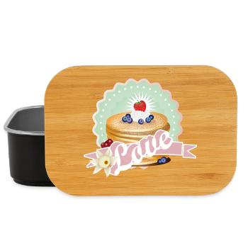 Charmantes Pancake-Motiv mit Sahne und Beeren - Lunch Box - Schwarz - Vorne