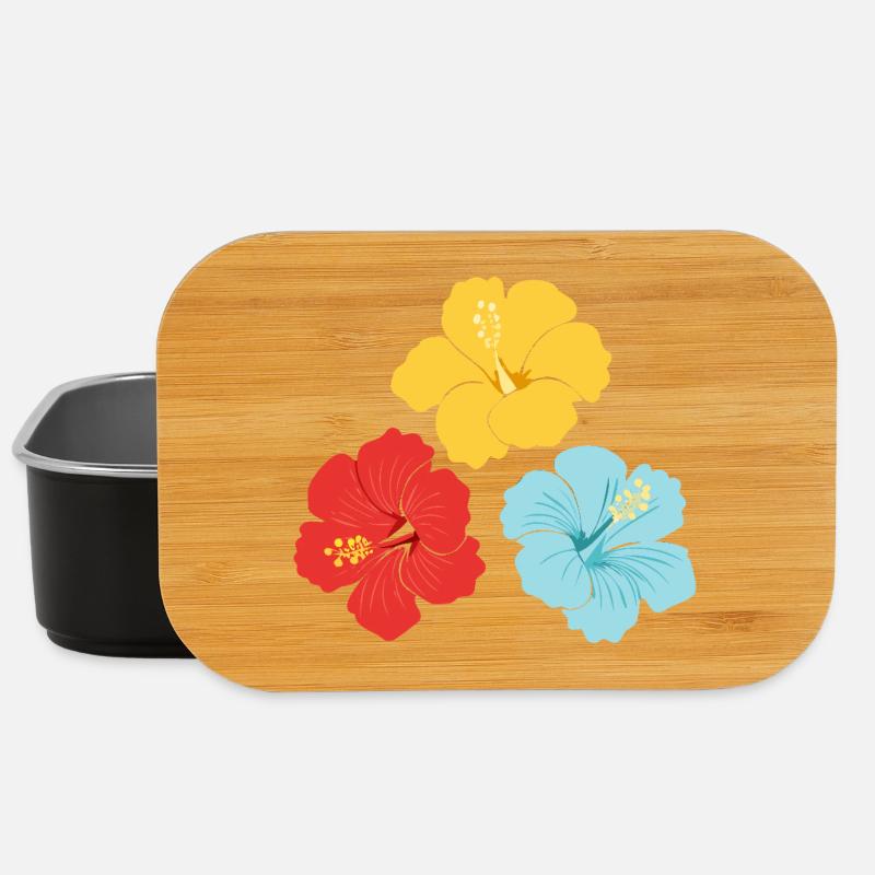 Hibiscus Trio – Des couleurs vives avec des contours - Boîte à goûter - noir