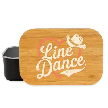 Heart and Cowboy Hat Design Line Dance - Lunch Box - black - Front