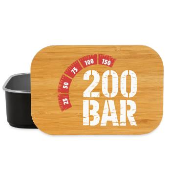 200 Bar Diver Design – Diving Scuba Diving - Lunch Box - black - Front