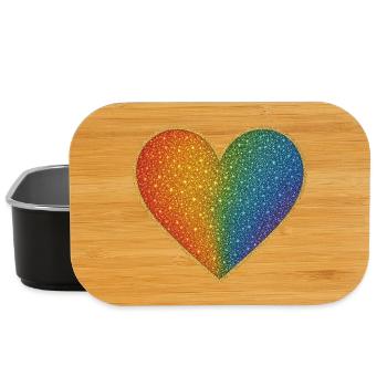 Funkelndes Regenbogenherz Design - Lunch Box - Schwarz - Vorne