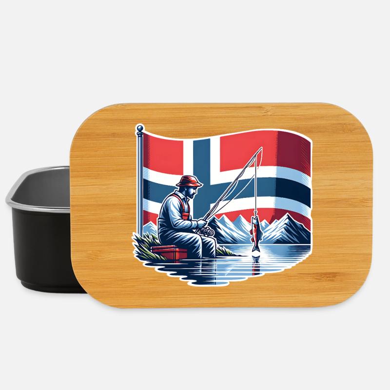 Norwegen Angeln Boot - Lunch Box - Schwarz