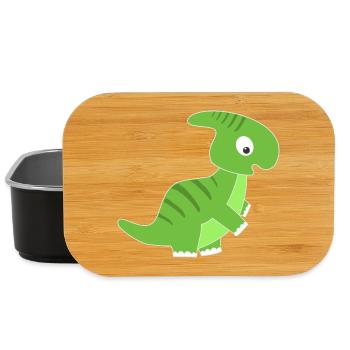 Grüner Dinosaurier Kinderdesign - Lunch Box - Schwarz - Vorne