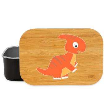 Niedlicher Dinosaurier im Cartoon Stil - Lunch Box - Schwarz - Vorne