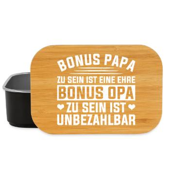 Bonus Dad Stepdad Father's Day Dad Paternity - Lunch Box - black - Front
