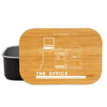 Retro Desk Silhouette - Lunch Box - black - Front