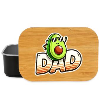 Sunny Avocado Dad Design, Fathers  - Lunch Box - black - Front