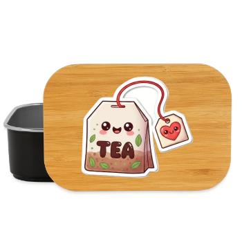 Kawaii Teebeutel Herzdesign - Lunch Box - Schwarz - Vorne