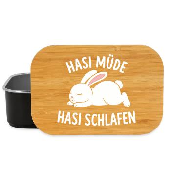 Hasi Müde Hasi Schlafen Niedlicher Hase - Lunch Box - Schwarz - Vorne