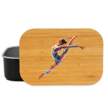 Saut de couleur d’un danseur de gymnastique - Boîte à goûter - noir - Devant