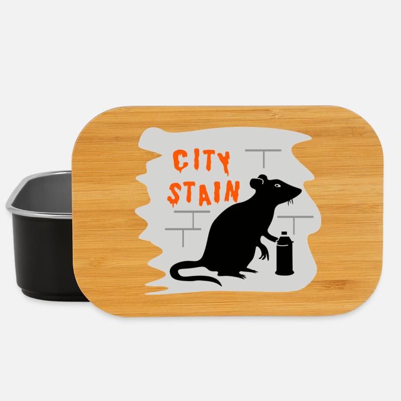 City Stain – rat graffiti - Lunch Box - black